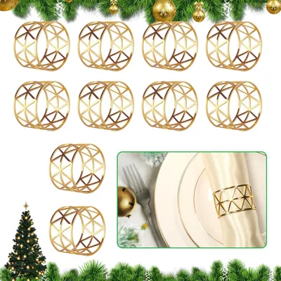 Produktbild von Goldene Serviettenringe Set - 10 Stück - für Hochzeiten und Feiertage