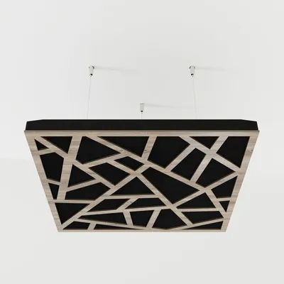Productafbeelding van Set van 4 akoestische wandpanelen SKYROSS, fluweel, 50x50x5 cm, Sonoma/zwart