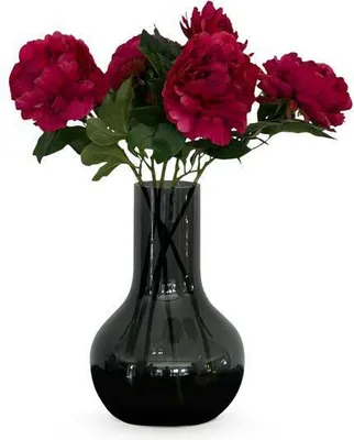 Produktbild von Künstliche Blumenstrauß Pfingstrosen Dunkelrosa 5 Stück je 65cm Realistische