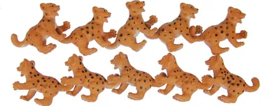 Produktbild von 10x Leopard Gepard Baby Aufstellfigur Miniblings Gummitier Afrikanisch Orange