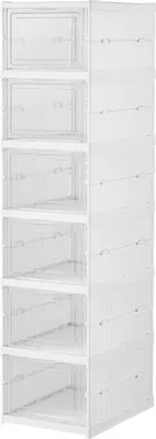 Zdjęcie produktu dla Składany stojak na buty, 7 par, biały, 25,5 x 34,5 x 105 cm