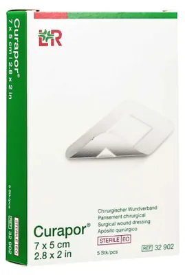 Produktbild von CURAPOR Wundverband steril chirurgisch 5x7 cm