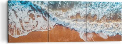 Produktbild von Bild auf Leinwand - Leinwandbild - 3 Teile - Sand Wasser Strand - 120x40cm - Wand Bild - Wanddeko - Wandbilder - Leinwanddruck - Bilder - Wanddekoration - Leinwand bilder - Wandbild - CA120x40-5021