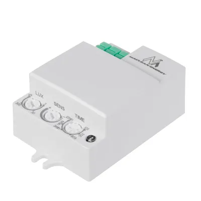 Immagine prodotto di Maclean MCE316 Rilevatore di movimento a microonde Sensore crepuscolare Controllo automatico della luce LED 360° 5-15m Impostazione del tempo LUX IP20 Parete Soffitto Bianco