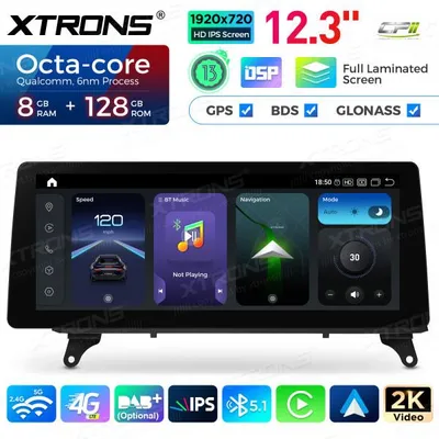 Produktbild von Xtrons 12,3 Zoll Android 13 Autoradio Multimedia Player für BMW X5 E70 X6 E71