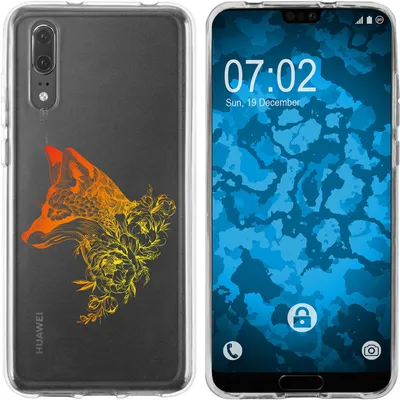 Produktbild von PhoneNatic Case kompatibel mit Huawei P20 Silikon-Hülle Floral Fuchs M1-2
