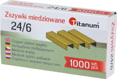 Produktbild von Heftklammern 24/6 verkupfert 1000 Titanum