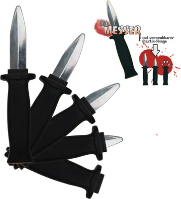 Produktbild von Theatermesser Trick Messer Fasching Karneval Kinder Versenkbarer Plastik Klinge