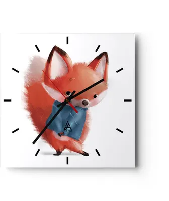 Produktbild von Wanduhr - Quadrat - Glasuhr - Klein November Kind - 40x40cm - Schleichendes Uhrwerk - Lautlos - zum Aufhängen bereit - Dekoration Modern - Wanddekoration aus Glas - C3AC40x40-4828