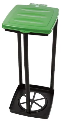 Imagen del producto de Soporte portátil para bolsas de basura, color verde, ligero, resistente, ideal para camping y jardín
