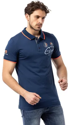 Produktbild von CT778 Herren-T-Shirt mit Polokragen und Markenlogo