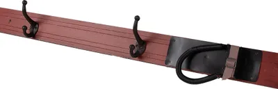 Zdjęcie produktu dla Clayre & Eef wieszak ścienny na płaszcze 4 haczyki 172x8x12 cm czerwone drewno