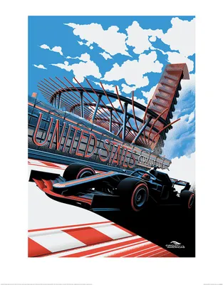 Obrázek produktu pro Formule 1 – Velká cena USA – Umělecký tisk – 30 x 40 cm – Plakát