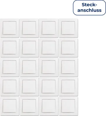Produktbild von 20x Wechselschalter mit Rahmen McPower "Flair", 250V/10A, UP, Klemmanschluss, weiß, matt