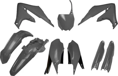 Productafbeelding van Verkleedingset UFO PLAST, 9-delig. Kunststof verkleedingset voor Yamaha YZ F 250 / 450 ccm, bouwjaar 2018 - 2022, kleur: donkergrijs / zwart