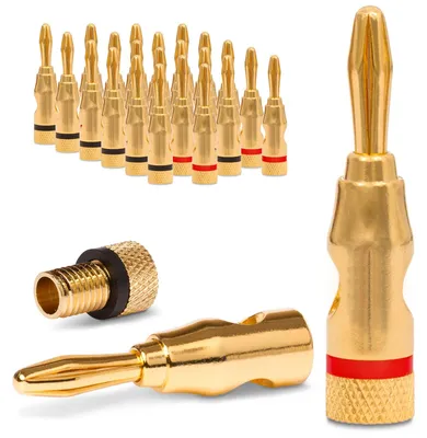 Produktbild von Bananenstecker 24x Stecker Set NEXMEX Vergoldet Steckverbinder Lautsprecherkabel