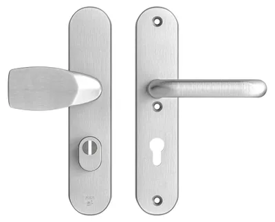 Produktbild von AXA Sicherheitstürbeschlagset - Oval Plus - Türgriff aus Aluminium - Knauf/Griff - PC72 mit Kernzugsicherung