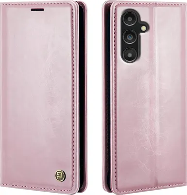 A pink flip phone case shown from the front and back.