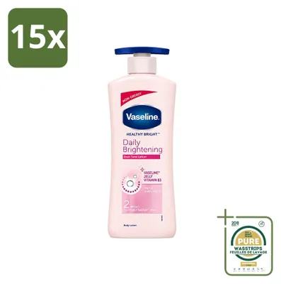 Obrázok produktu pre 15 kusov balenia denného rozjasňujúceho telového mlieka Vaseline Even Tone, objem 600 ml - zásobný balík