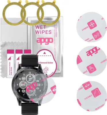 Produktbild von apgo 3 Stück Schutzglas, klar, kompatibel mit Colmi SKY7 PRO Smartwatch, Hybrid 8H, Ersatz für Hartglas, Displayschutzglas, Bildschirmschutz, Displayschutz, kratzfest