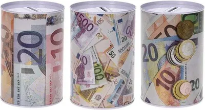 Produktbild von Spardosen Set Euro-Design - Ø 9,5 cm, Metall