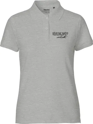 Produktbild von Huuraa Damen Polo Shirt Völklingen verliebt S Sport Grey Bio Baumwolle Fairtrade Poloshirt Geschenkidee