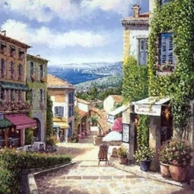 Immagine prodotto di Dipinto per numeri: "Vicolo sul mare", 40x50 cm