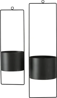 Immagine prodotto di Vaso sospeso, vaso da fiori nero, per interni ed esterni, balcone, finestra, vaso a sospensione, set da 2