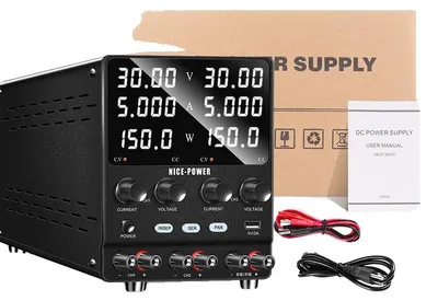 Zdjęcie produktu dla Zasilacz prądu stałego, dwukanałowy, z regulacją napięcia, 30 V, 5 A, dwukanałowy