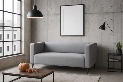 Produktbild von Sofello Modernes Sofa 2 Sitzer-Polstersofa CALMO grau ohne Schlaffunktion - ideal für das Wohnzimmer!
