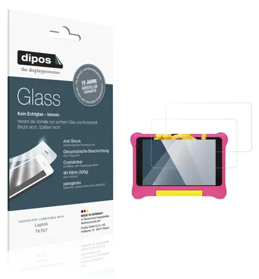 Produktbild von 2x Schutzfolie für Laptok TK707 - Anti-Shock 9H Folie dipos Glass Kunststoffglas
