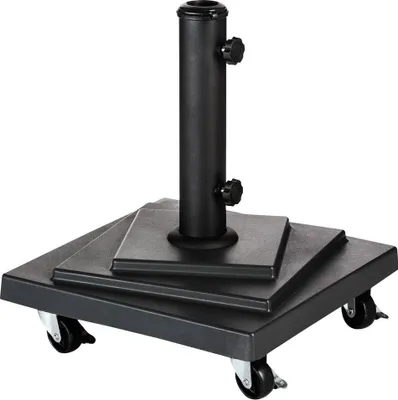 Produktbild von Quadratischer Sonnenschirmständer mit Rädern Schwarz - 15 kg - Hespéride