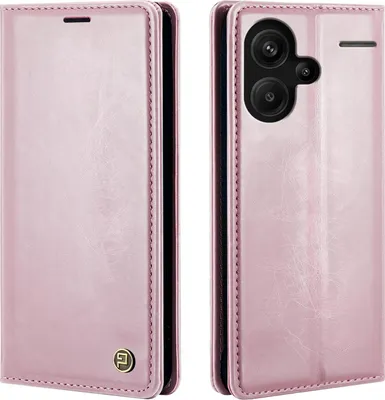 Produktbild von Handyhülle für Xiaomi Redmi Note 13 Pro+ 5G Kunstleder Flip Cover Hülle RFID Schutz Case Kartenfach Farbe: Rosa