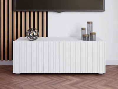 Produktbild von GrainGold TV-Schrank Kioto - RTV-Schrank, RTV-Tisch, Lowboard, Wohnwand Modern - TV-Schrank Weiß