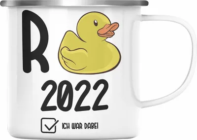 Produktbild von Trendation - Rente Emaille Tasse 2022 Spruch R Ente Ruhestand Rentner Geschenk Rentnerin Emaille Emaille Tasse Renteneintritt (Silber)