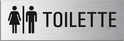 Produktbild von Schild - Toilette | Türschild 240 x 80 mm Aluminium selbstklebend