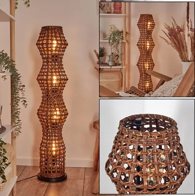 Produktbild von Argenta Stehlampe im skandinavischen Design mit Schirm aus Rattan in Braun