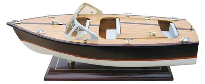 Productafbeelding van Italiaanse Sportboot Modelschip van Hout 35x14cm