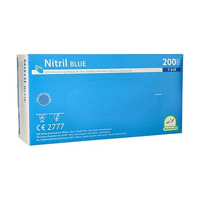 Obrázok produktu pre Papstar nitrilové rukavice veľkosti M modré bez púdru 200 ks
