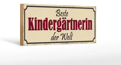 Produktbild von Holzschild Spruch 27x10cm beste Kindergärtnerin der Welt