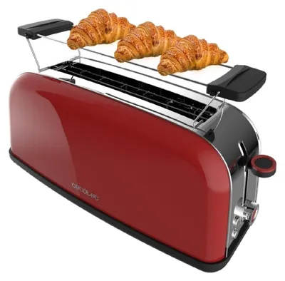Produktbild von Cecotec Toastin' time 1100, 2 Scheibe(n), Rot, Edelstahl, Tasten, Niveau, Drehregler, 1100 W, 220 - 240 V