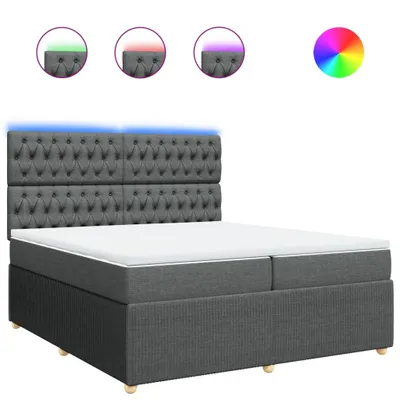 Produktbild von Boxspringbett mit Matratze Dunkelgrau 200x200 cm Stoff