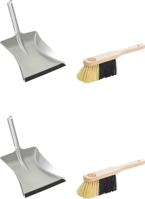 Produktbild von Novaliv 2x Kehrgarnitur Set I feine Kunstborsten I Kehrschaufel mit Gummilippe I Kehrset Kehrblech Handbesen Handkehrset Handfeger und Schaufel dustpan and brush Besen Schaufel