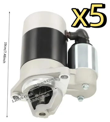 Produktbild von Anlasser 1000W 12V Diesel - Modell 170F/173F/178F/186F/188F - Für Kleine Kultivatoren - 8 Zähne - Rechtslauf - Set 5 Stück
