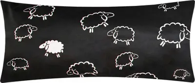 Produktbild von 1 x Kissenbezug in 40x80 cm Renforcé 100% Baumwolle - Schafe Lämmer Schwarz Weiß - Kopfkissen-Bezug, Kissenhülle, Dekokissenbezug, Kinder (1-Stück-99/1-40x80)