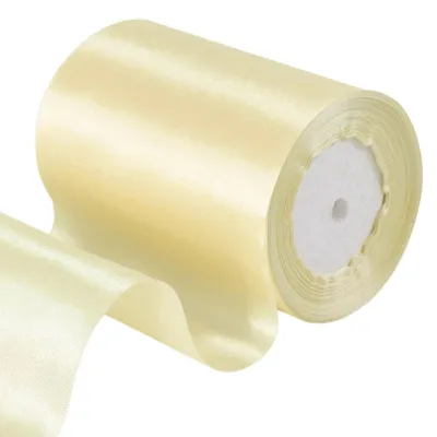 Satinband ivorweiß 10 cm x 22 m, Polyester, einfarbig