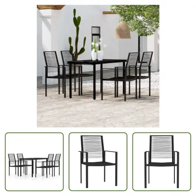 Produktbild von The Living Store 5-tlg. Garten-Essgruppe Schwarz