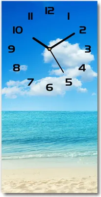 Produktbild von Wanduhr aus Glas – 30x60 cm - Glasbild - Glasuhr - Gehärtetes Glas -Tropischer Strand