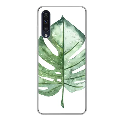 Produktbild von MuchoWow® Handyhülle Schutzhülle Hülle für Samsung Galaxy A50 Aquarell - Monstera - Blatt Silikon Softcase Handy Hülle - Mobiltelefonhülle
