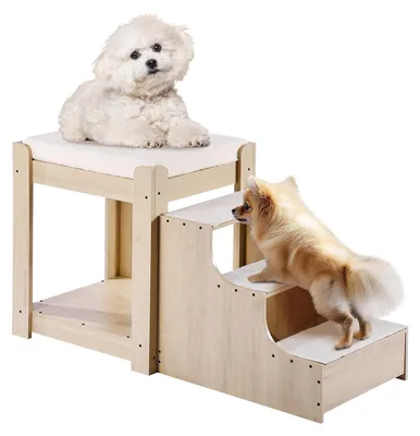 Productafbeelding van VEVOR meerlaags katten- of hondenbed met trap, vensterbank met paal, meerlaags bed, vensterbank met paal, comfortabel hondenbed, lounge-zitplatform